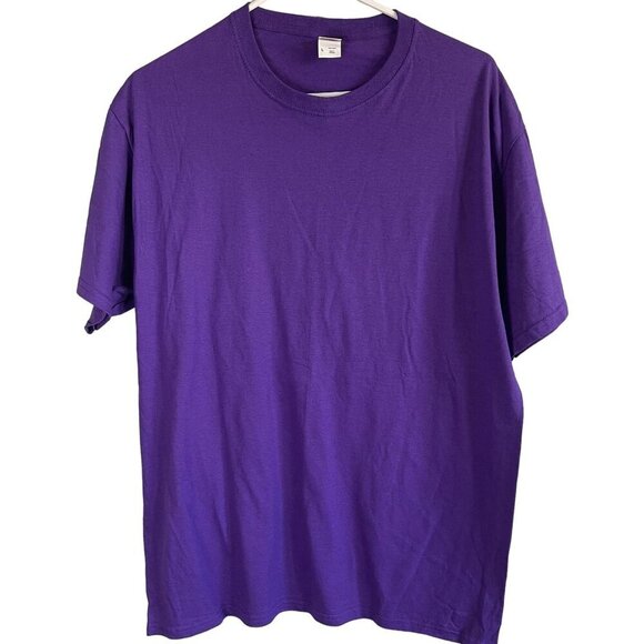 NWOT Fruit of the Loom HD Mens Purple Short Sleeve Crew Neck Cotton Tee Large - Picture 2 of 8